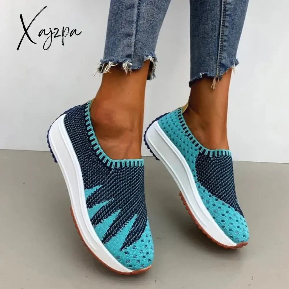 Xajzpa Fashion Women Flats Slip on Mesh Shoes Woman Light Sneakers Spring Autumn Loafers Femme Basket Flats Shoes